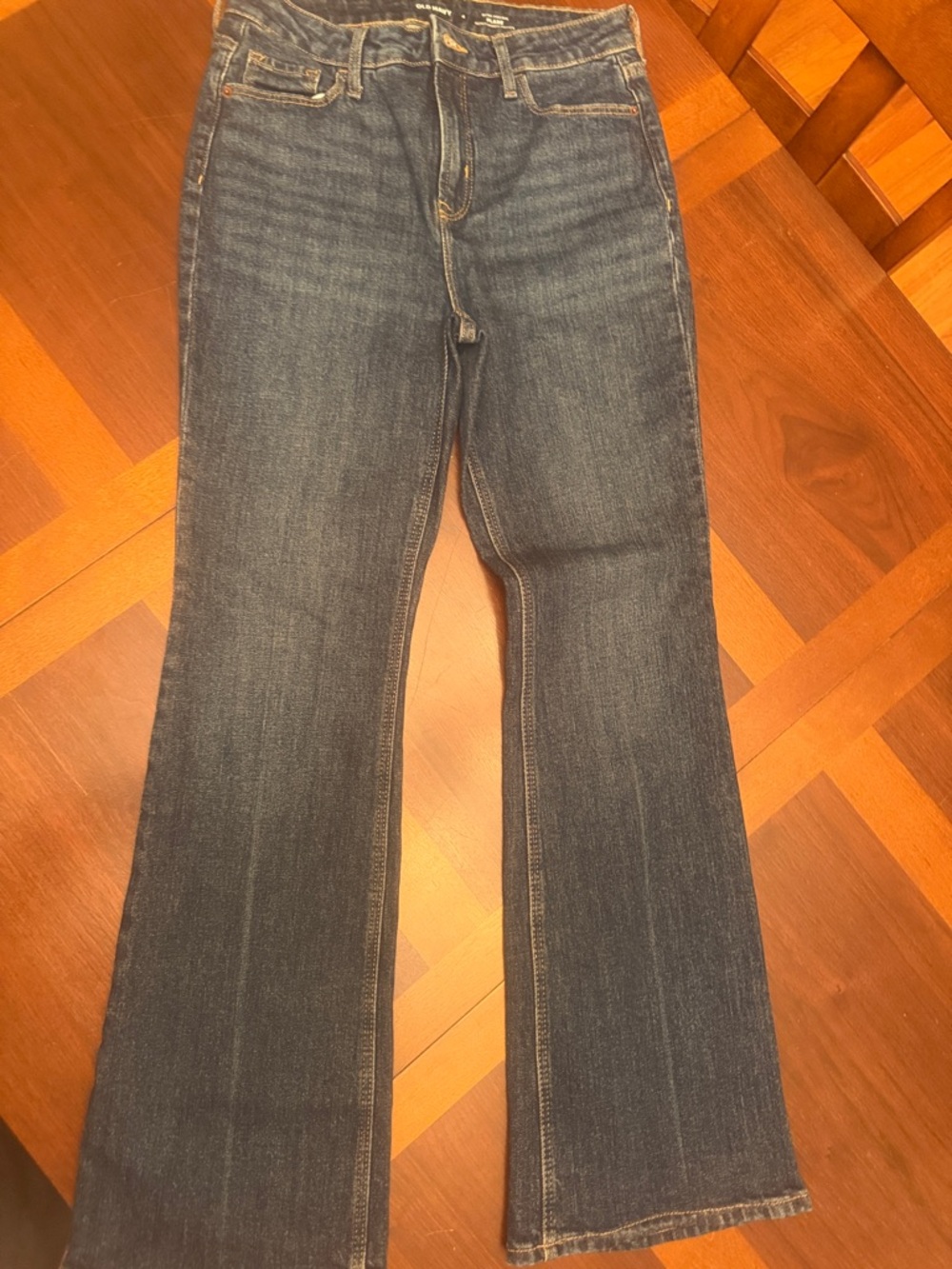 Classic Women's Dark Blue Flare  Jeans Extra High Rise